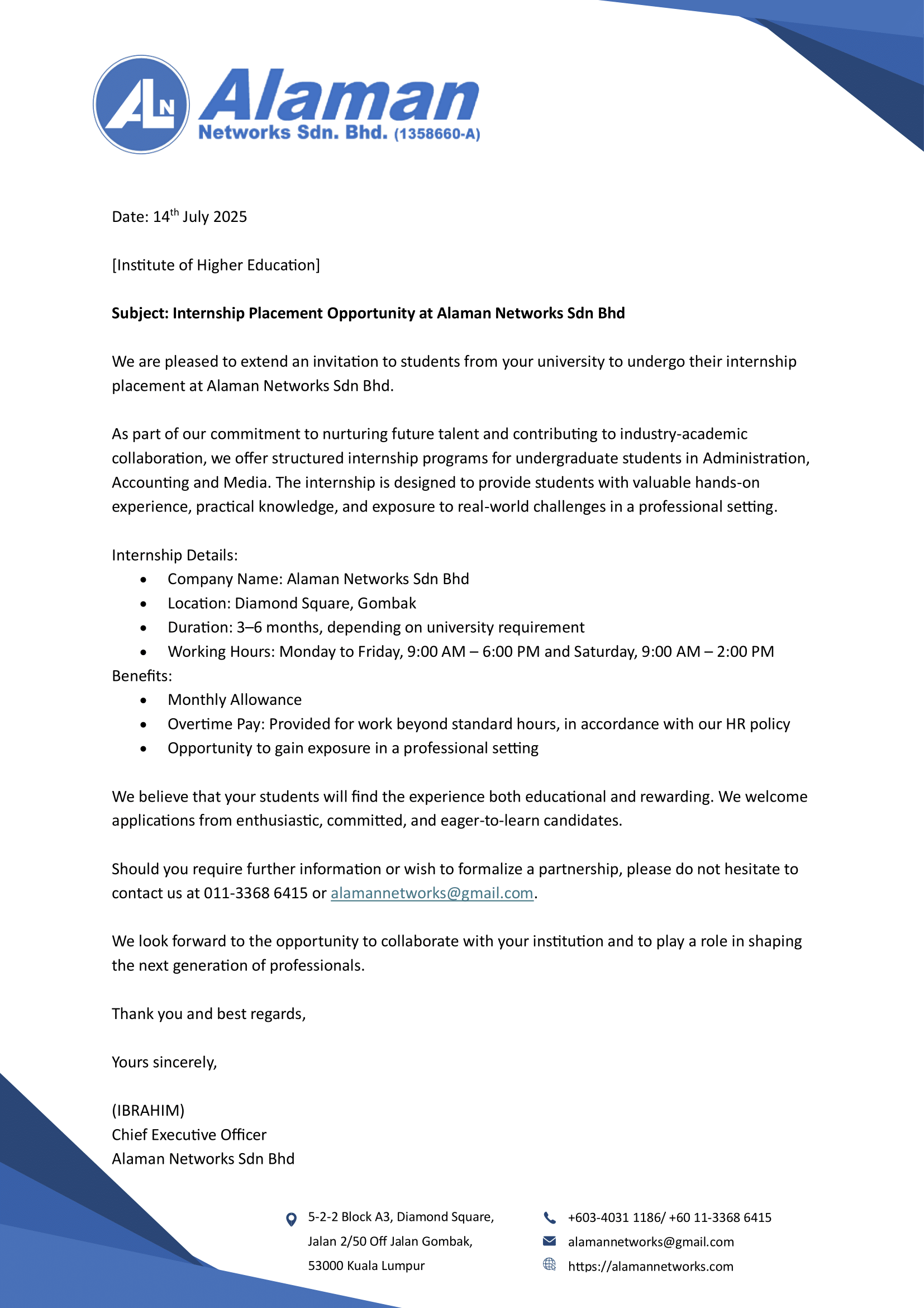 internship offer 1